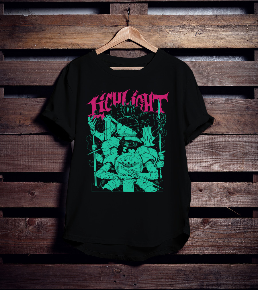 Lichlight Medieval Knight Skeleton Warrior T-Shirt