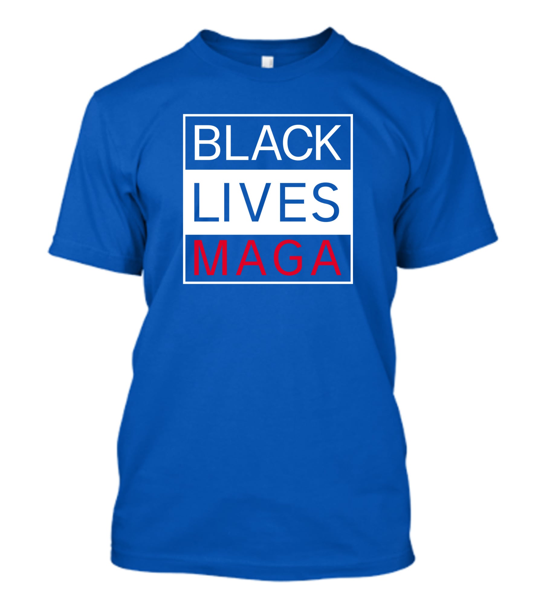 Black Lives Maga Textual Logo Design In Blue White And Red T-Shirt