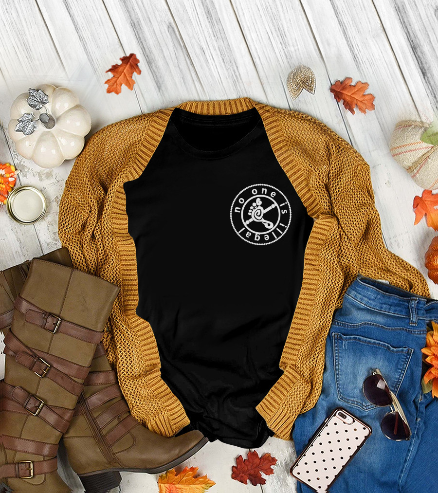 No One Is Illegal Circle T-Shirt