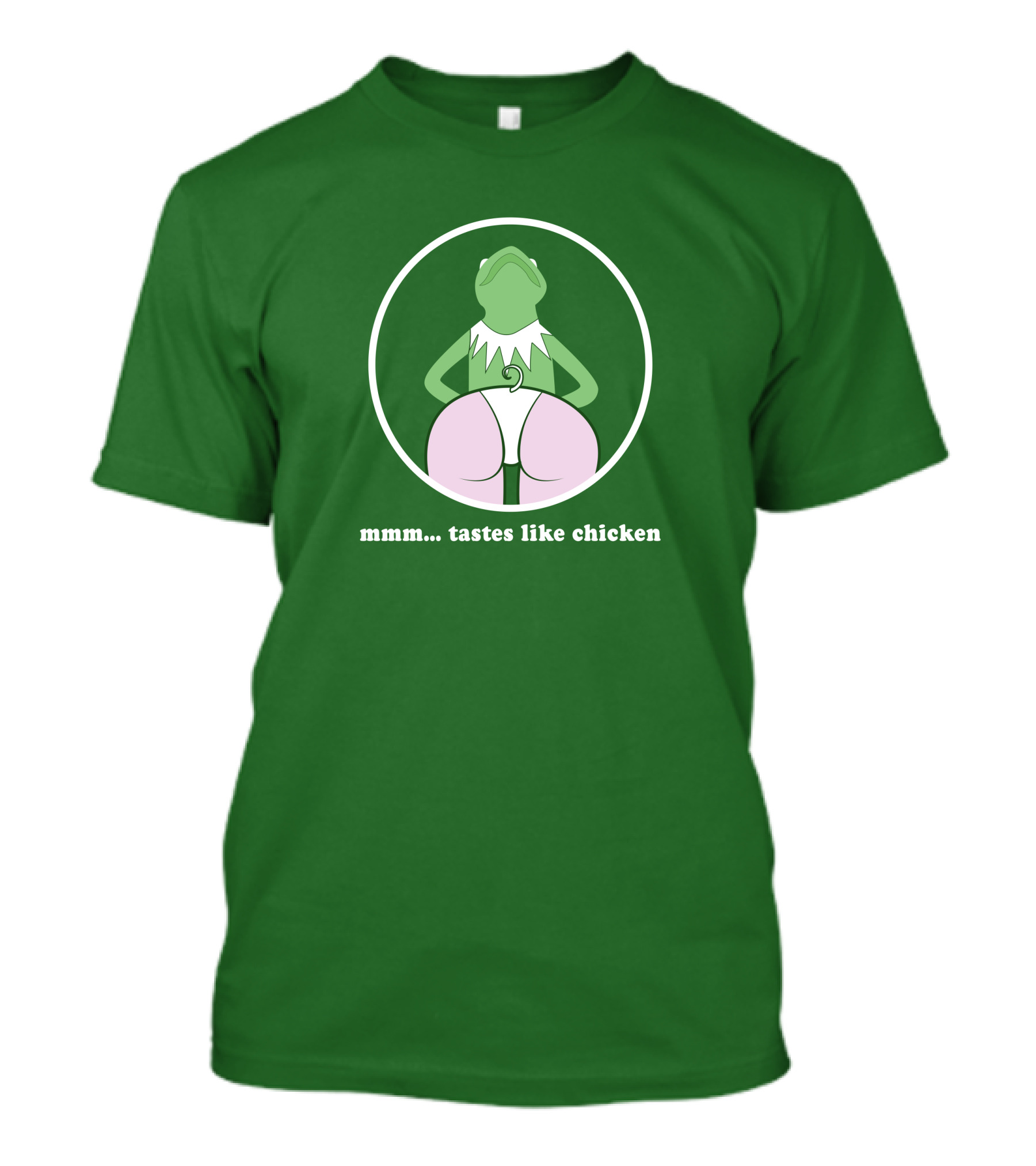 Kermits Frog Mmm Tastes Like Chicken Humorous Green Circle T-Shirt