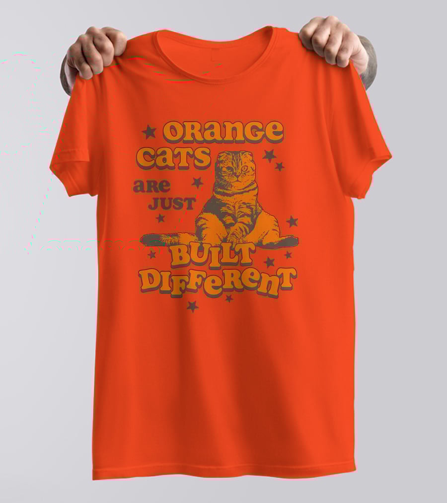 Orange Cats Are Just Built Different With Stars And Cat T-Shirt