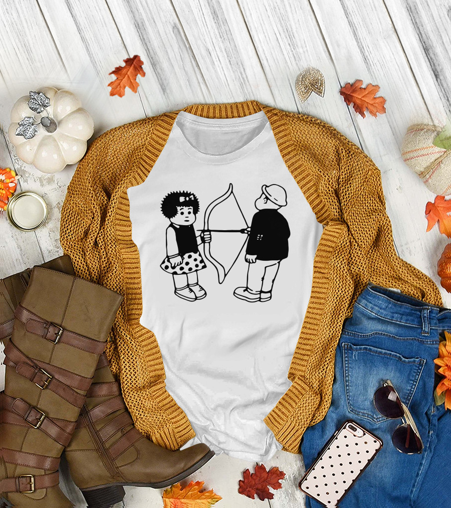 Vacancy Projects Rest Energy Nancy Style Comic Bow And Arrow Duo T-Shirt