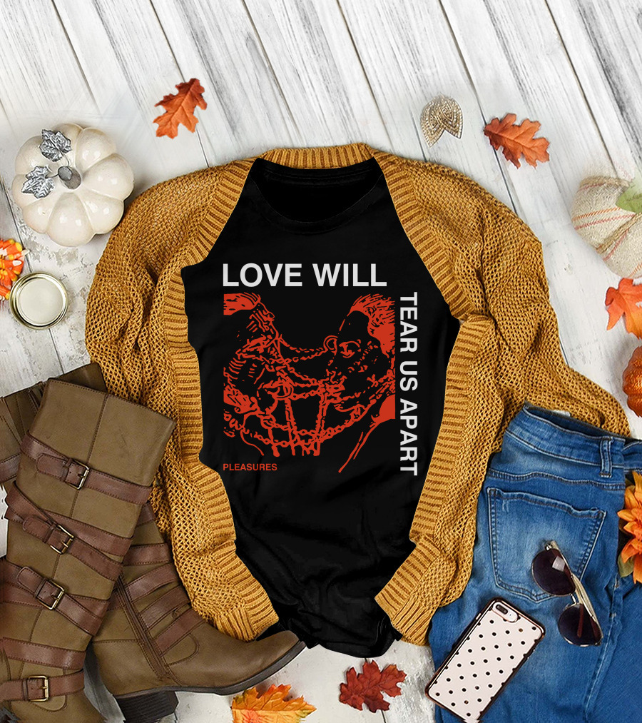 Love Will Tear Us Apart Pleasures Red T-Shirt