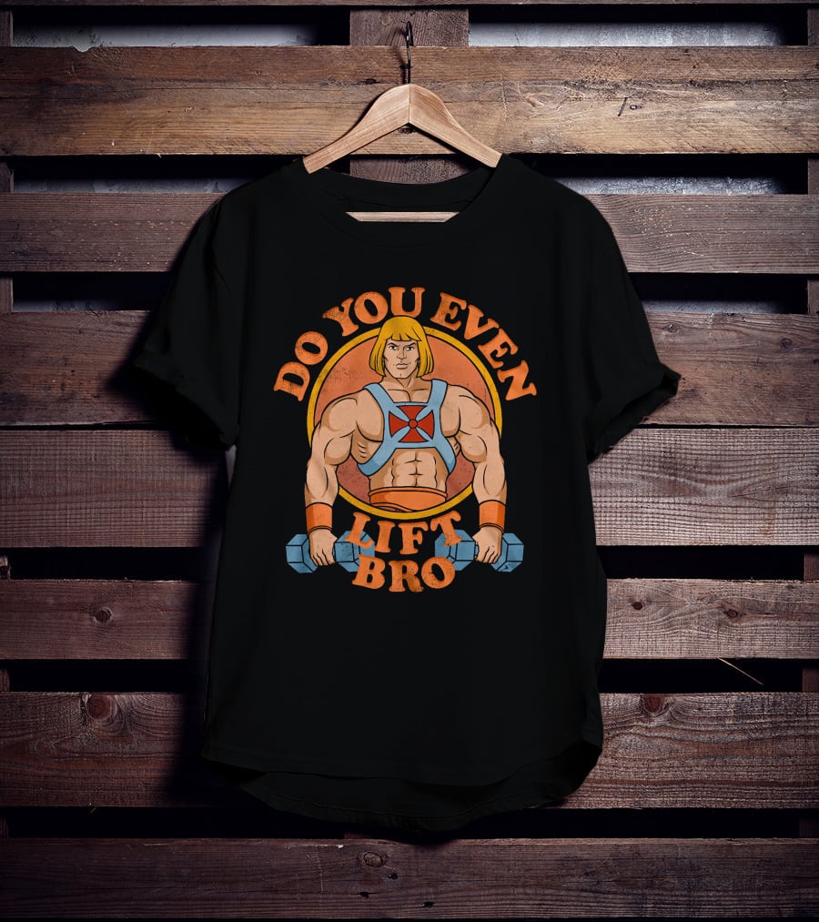 Do You Even Lift Bro He-Man Parody Lifting Dumbbells T-Shirt