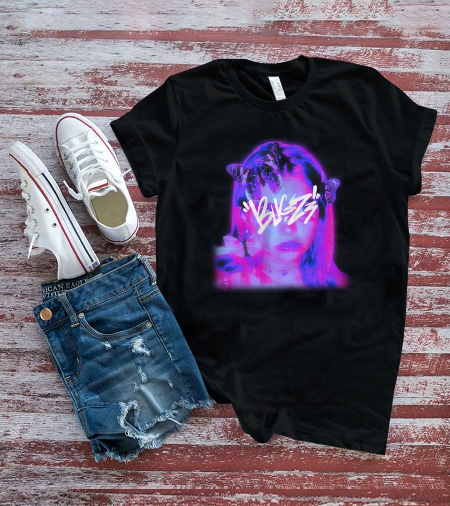 Bugzz Girl Neon Butterfly Aesthetic T-Shirt