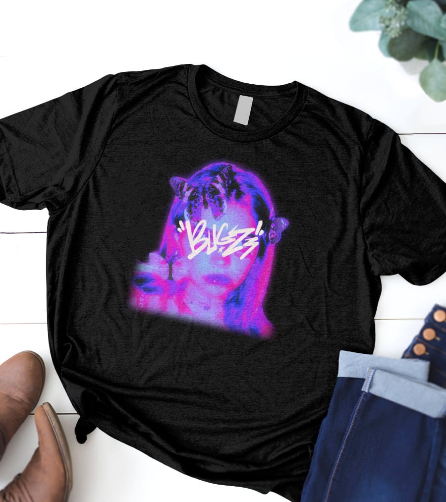 Bugzz Girl Neon Butterfly Aesthetic T-Shirt