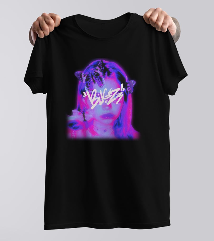Bugzz Girl Neon Butterfly Aesthetic T-Shirt