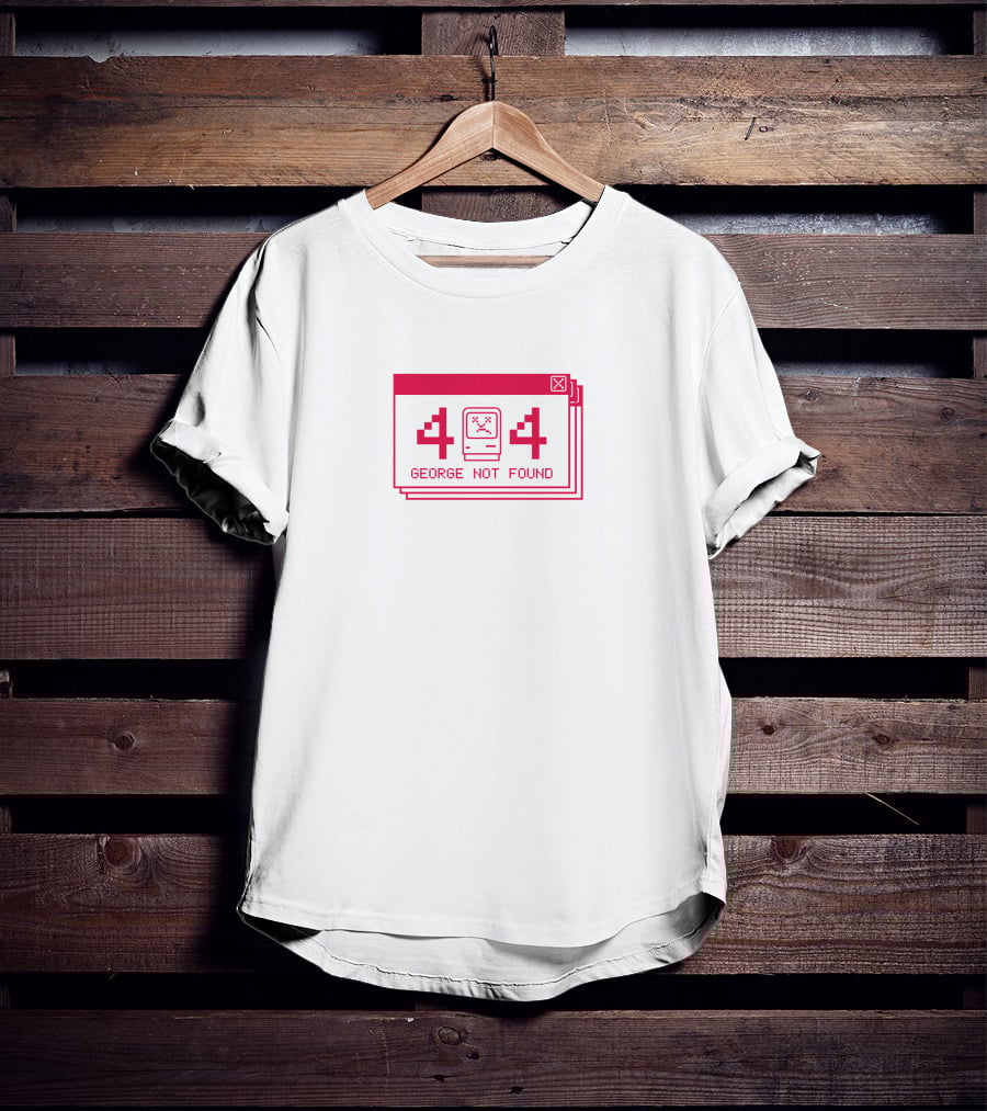 Georgenotfound 404 Error Pixel Art Pink X Face Not Found Gnf T-Shirt