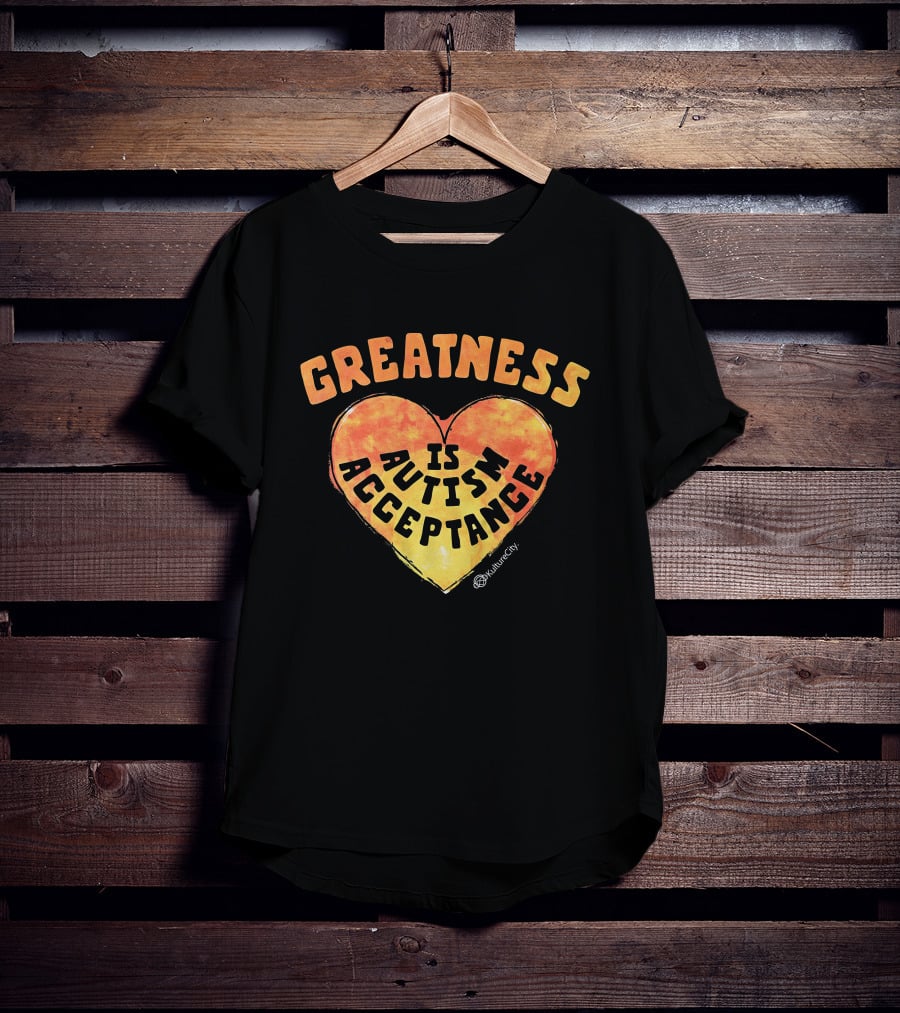Greatness Is Autism Acceptance Kulturecity Heart T-Shirt