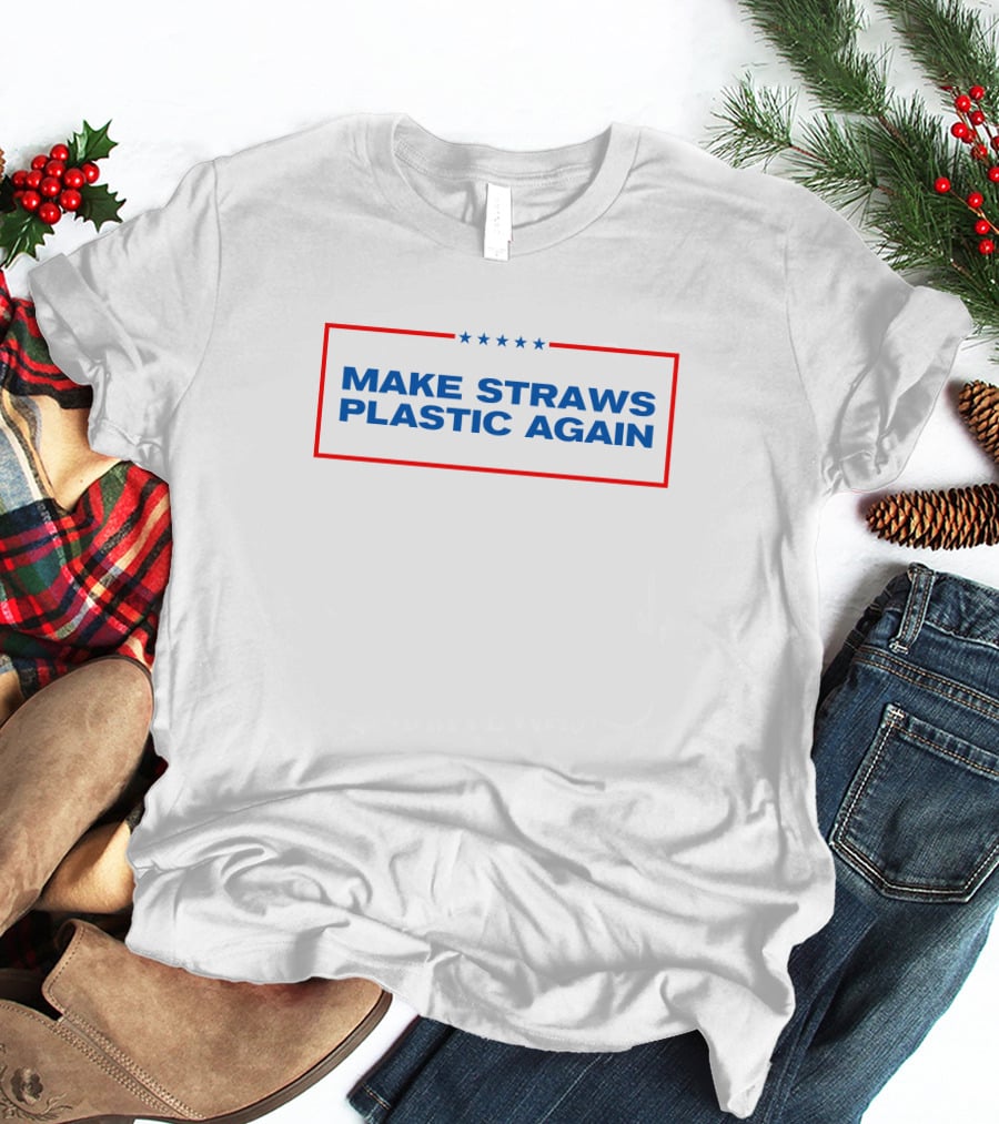 Middle Class Fancy Make Straws Plastic Again Stars Rectangle T-Shirt