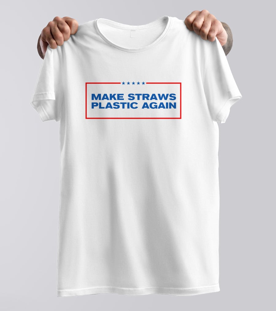 Middle Class Fancy Make Straws Plastic Again Stars Rectangle T-Shirt