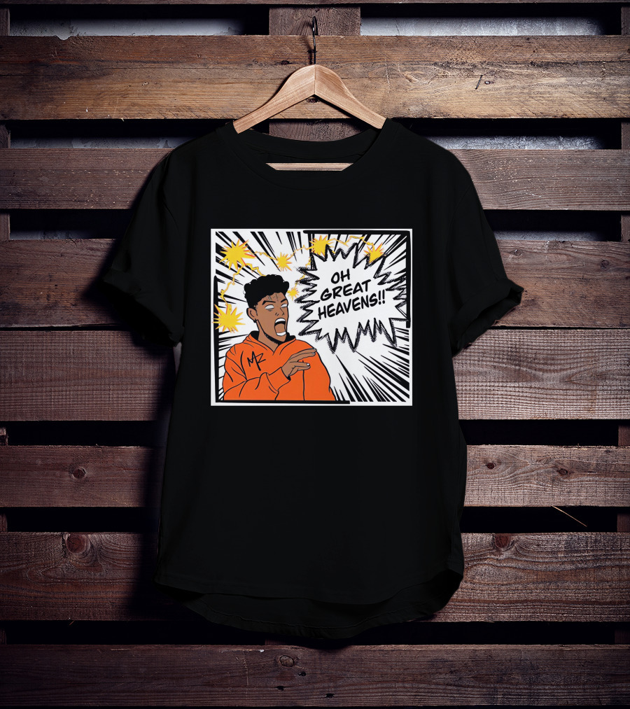 Oh Great Heavens Mark Adams Comic Style Burst T-Shirt