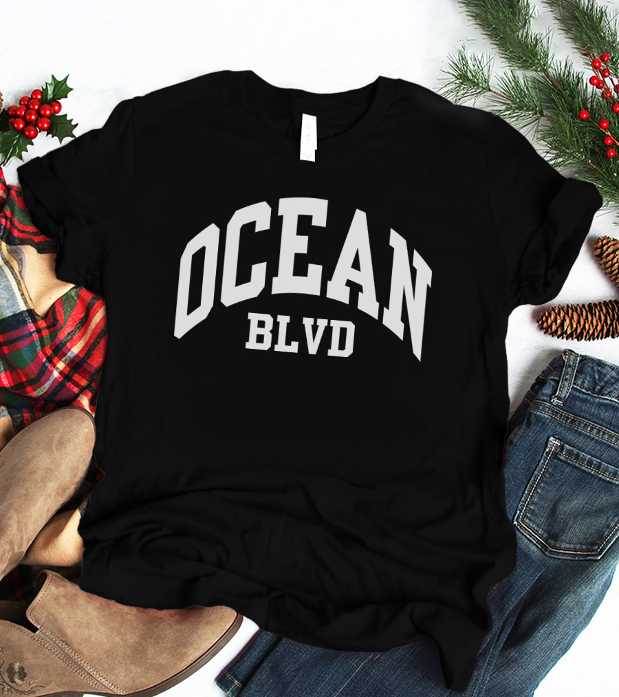 Ocean BLVD Bold Arch Typography T-Shirt