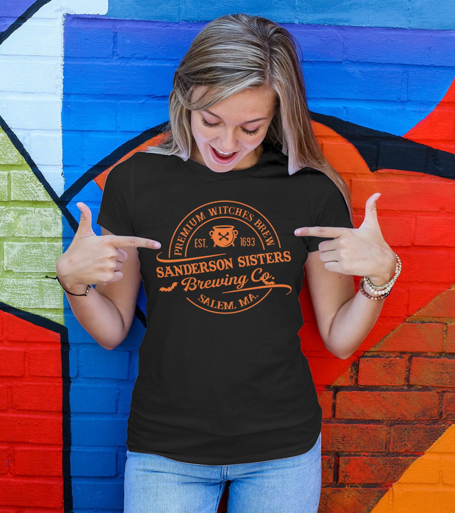 Sanderson Sisters Salem MA Premium Witches Brew Brewing Co Est 1693 T-Shirt