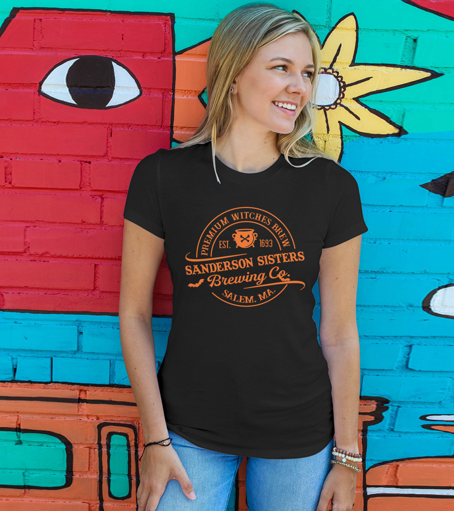 Sanderson Sisters Salem MA Premium Witches Brew Brewing Co Est 1693 T-Shirt