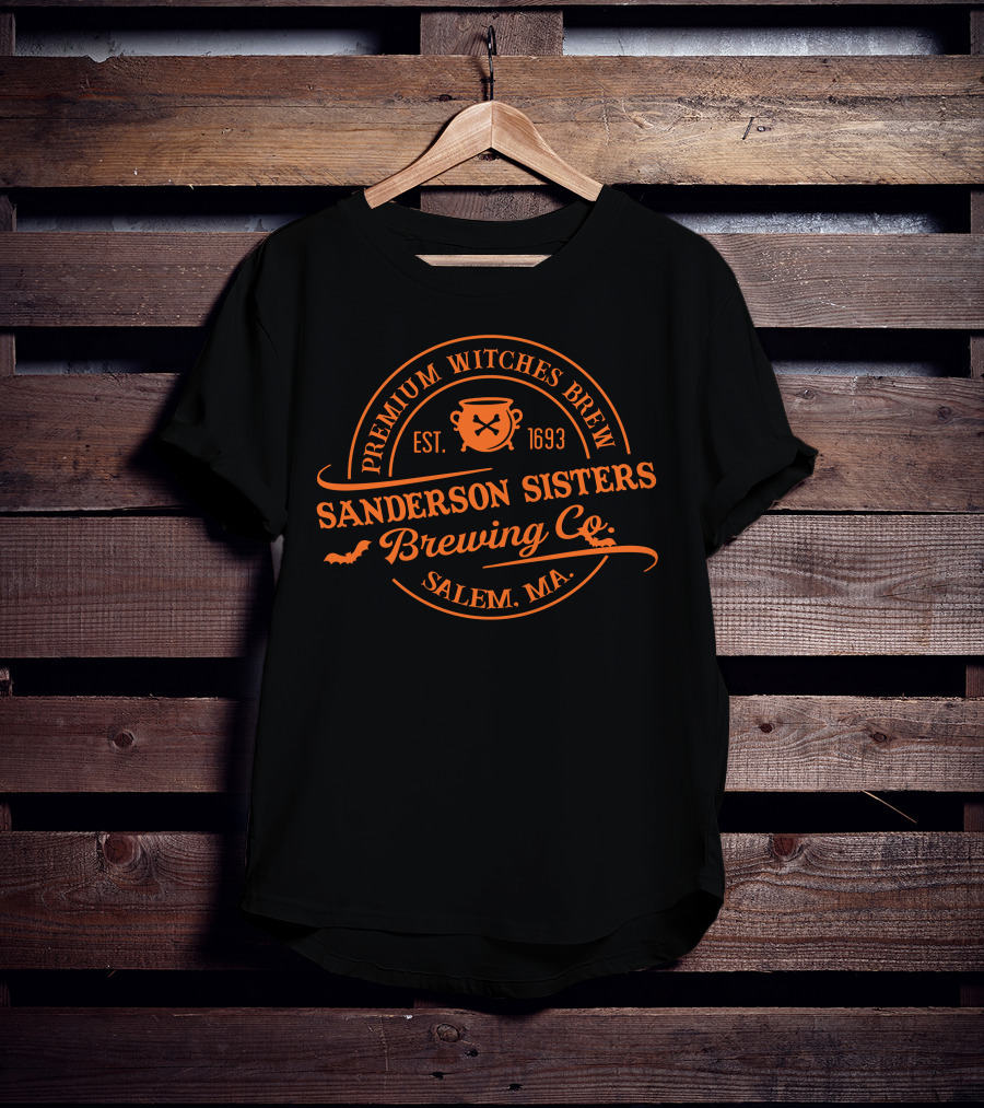 Sanderson Sisters Salem MA Premium Witches Brew Brewing Co Est 1693 T-Shirt