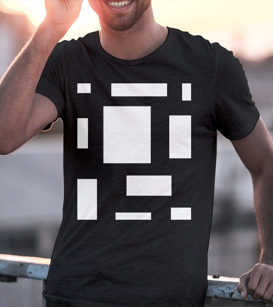 Piet Mondrian Style CAMP MAU 1 MAT BL Geometric Composition T-Shirt