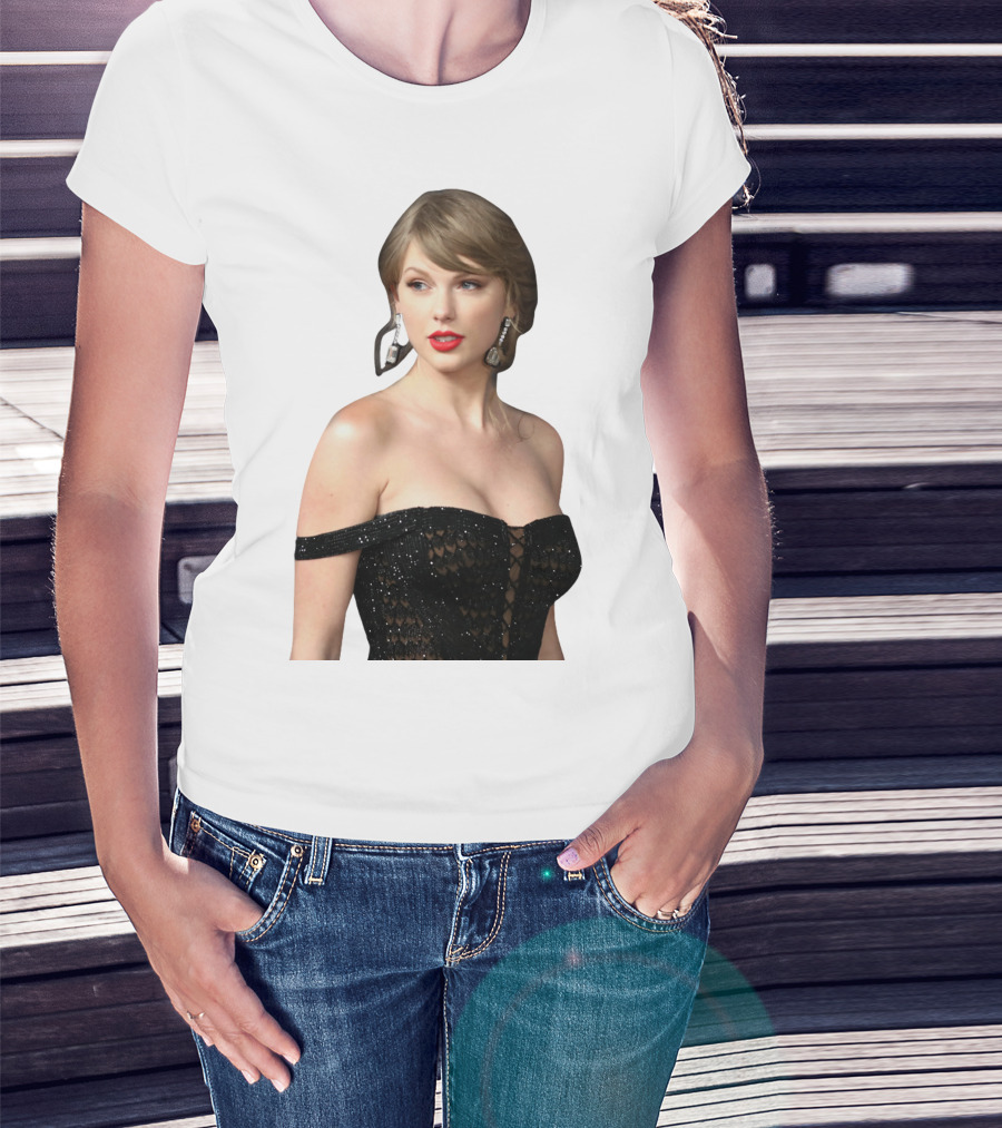 Taylor Swift Black Dress Elegant Look T-Shirt