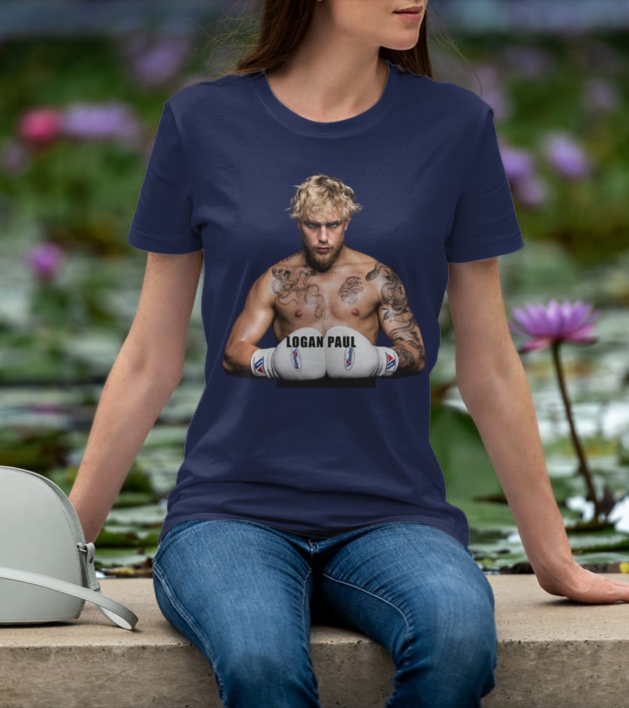 LOGAN PAUL Boxing Pose With Tattoos And Boxing Gloves T-Shirt