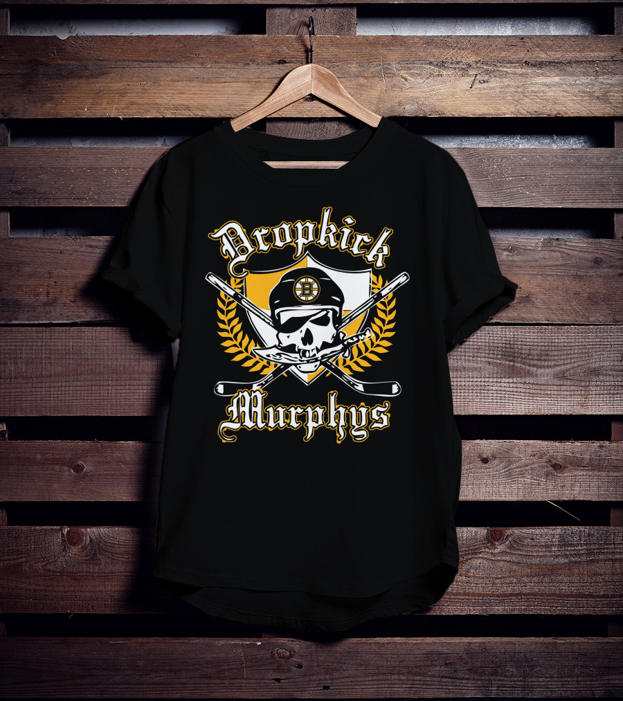 Dropkick Murphys Boston Bruins Skull Hockey Emblem T-Shirt
