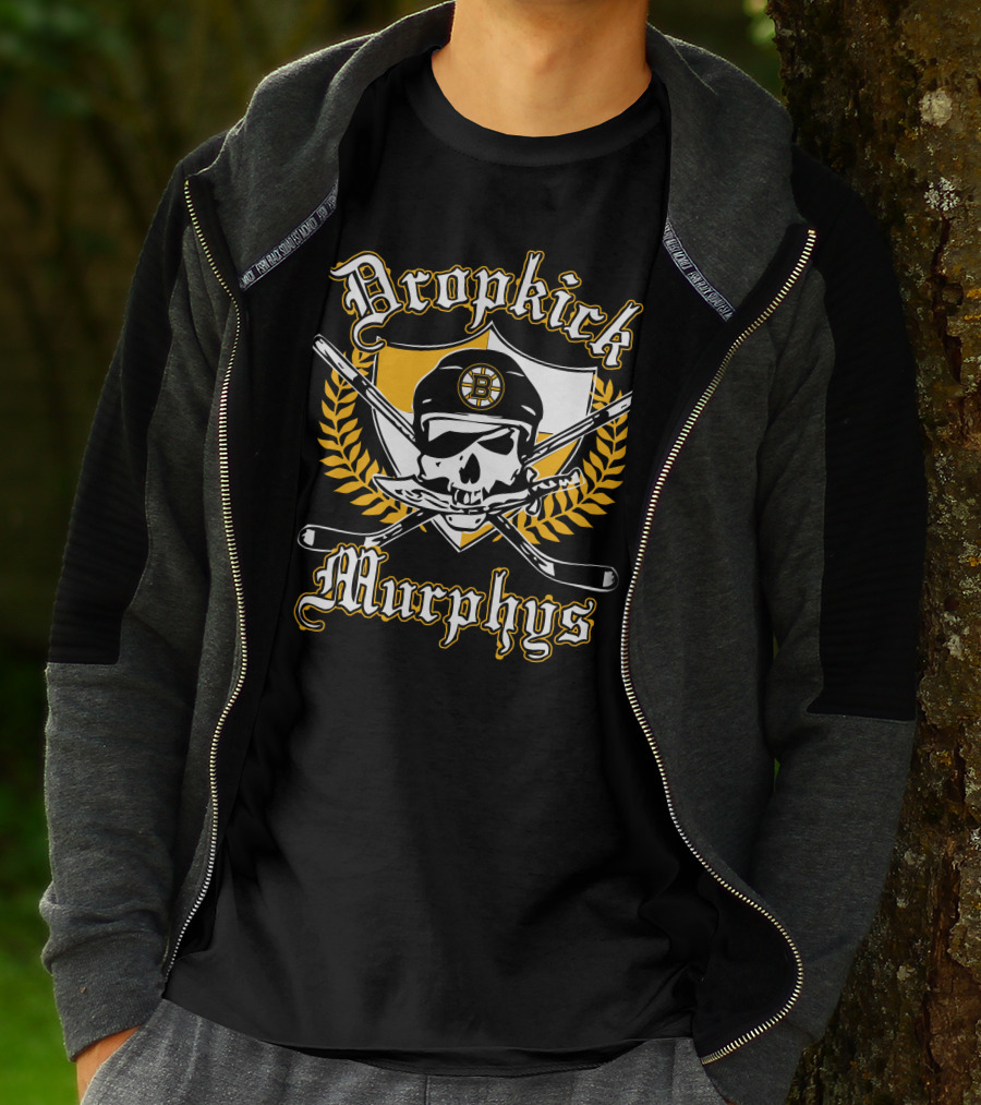 Dropkick Murphys Boston Bruins Skull Hockey Emblem T-Shirt