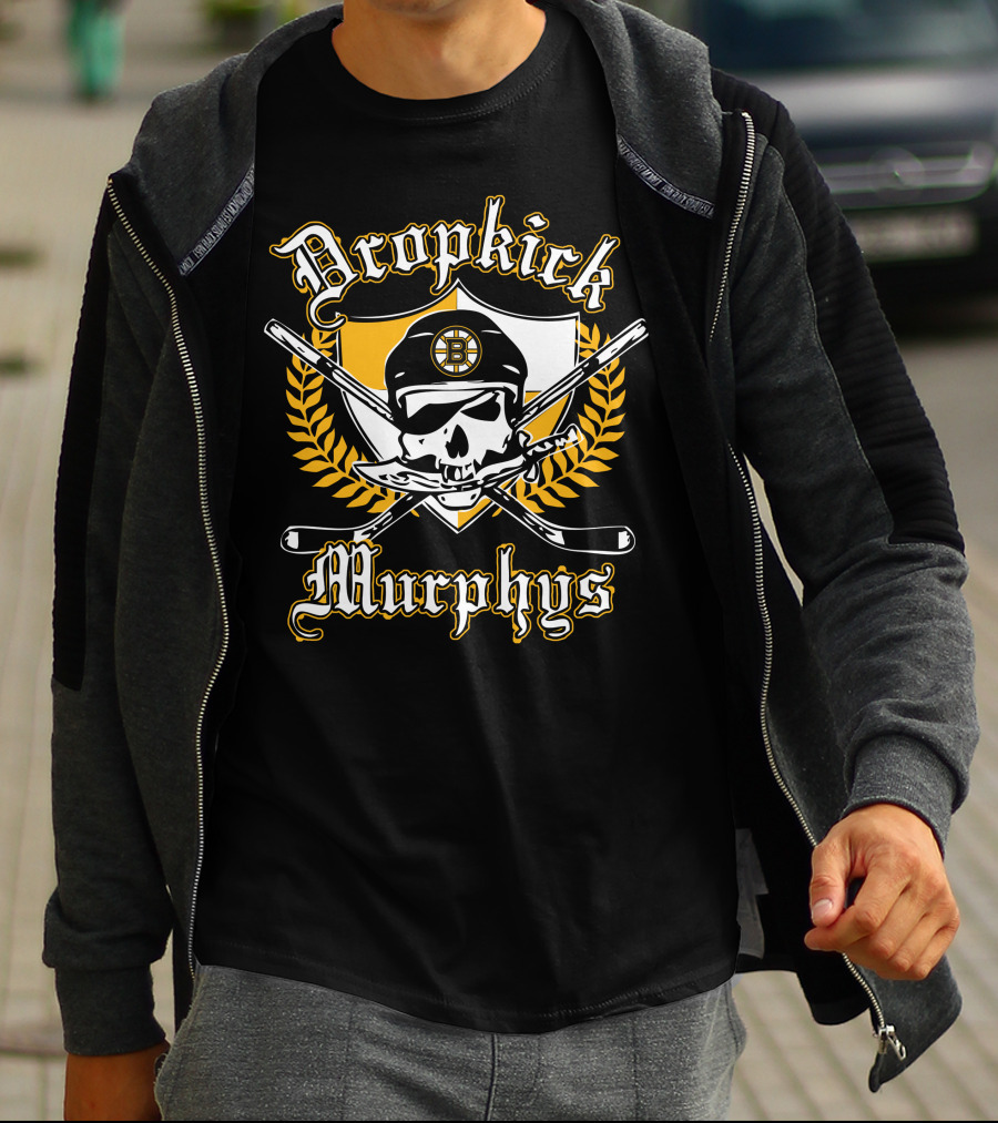Dropkick Murphys Boston Bruins Skull Hockey Emblem T-Shirt