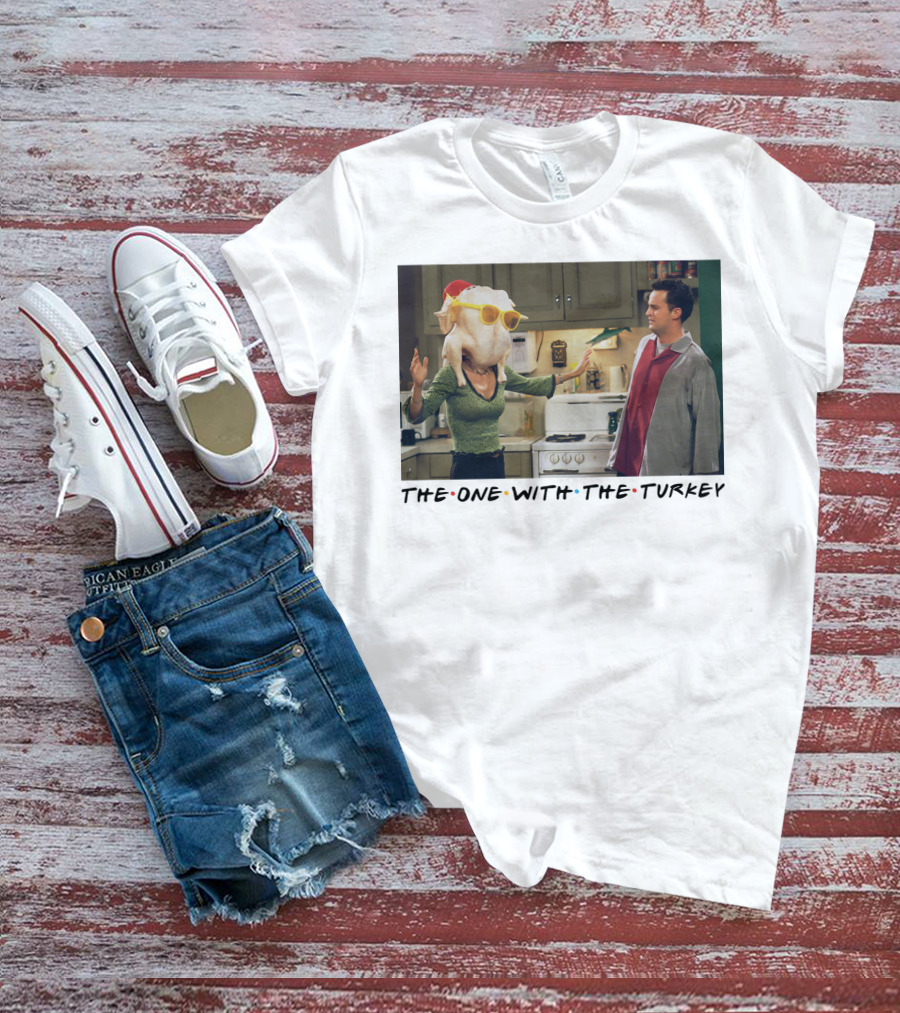The One With The Turkey Glasses Santa Hat T-Shirt