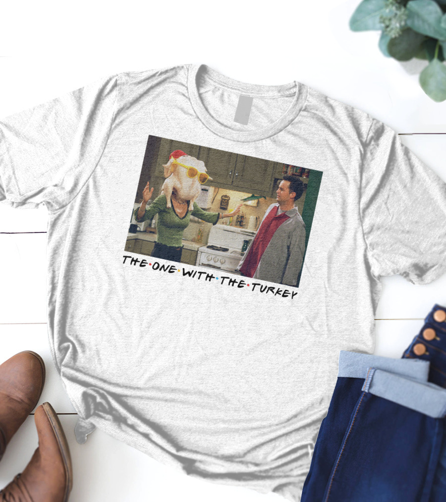 The One With The Turkey Glasses Santa Hat T-Shirt