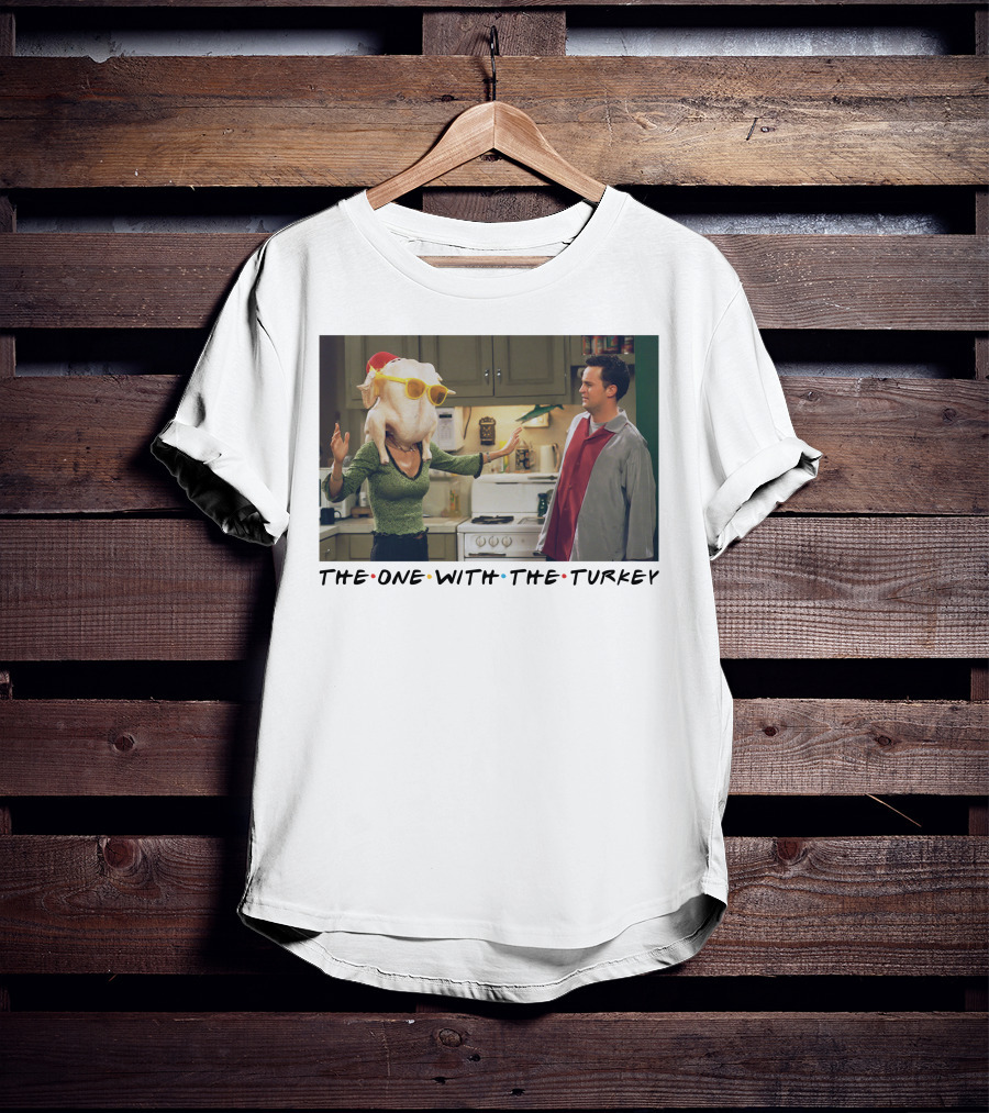 The One With The Turkey Glasses Santa Hat T-Shirt