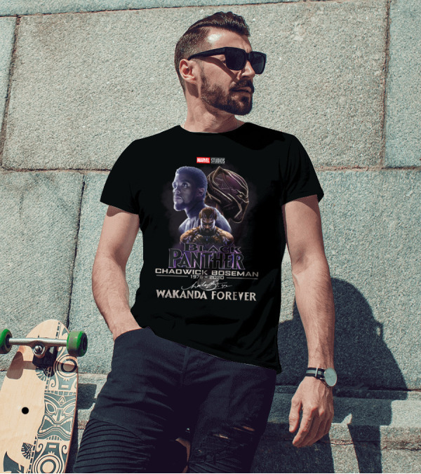 MARVEL STUDIOS BLACK PANTHER CHADWICK BOSEMAN WAKANDA FOREVER 1976-2020 T-Shirt