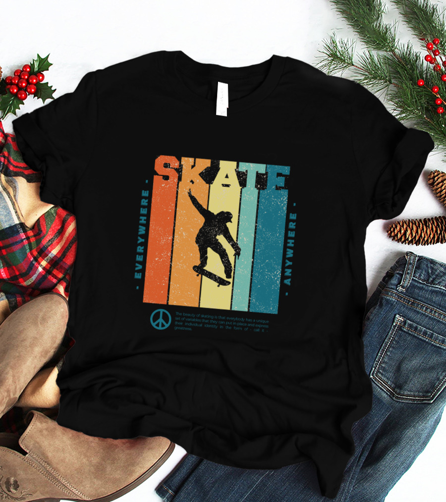 SKATE Everywhere Anywhere Peace T-Shirt