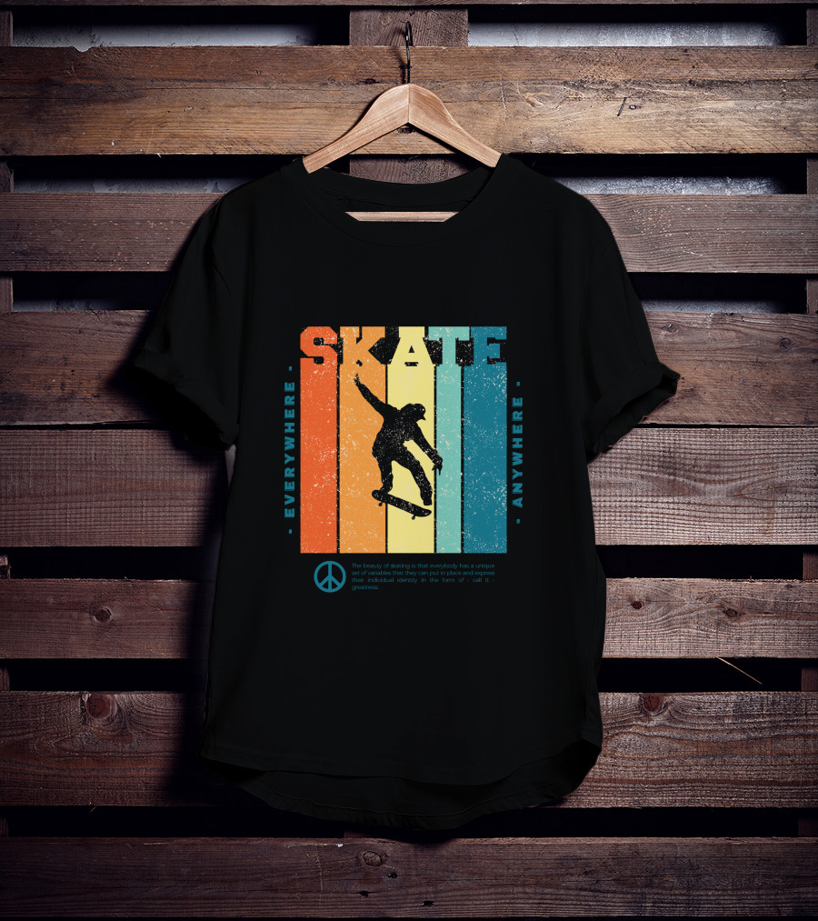 SKATE Everywhere Anywhere Peace T-Shirt