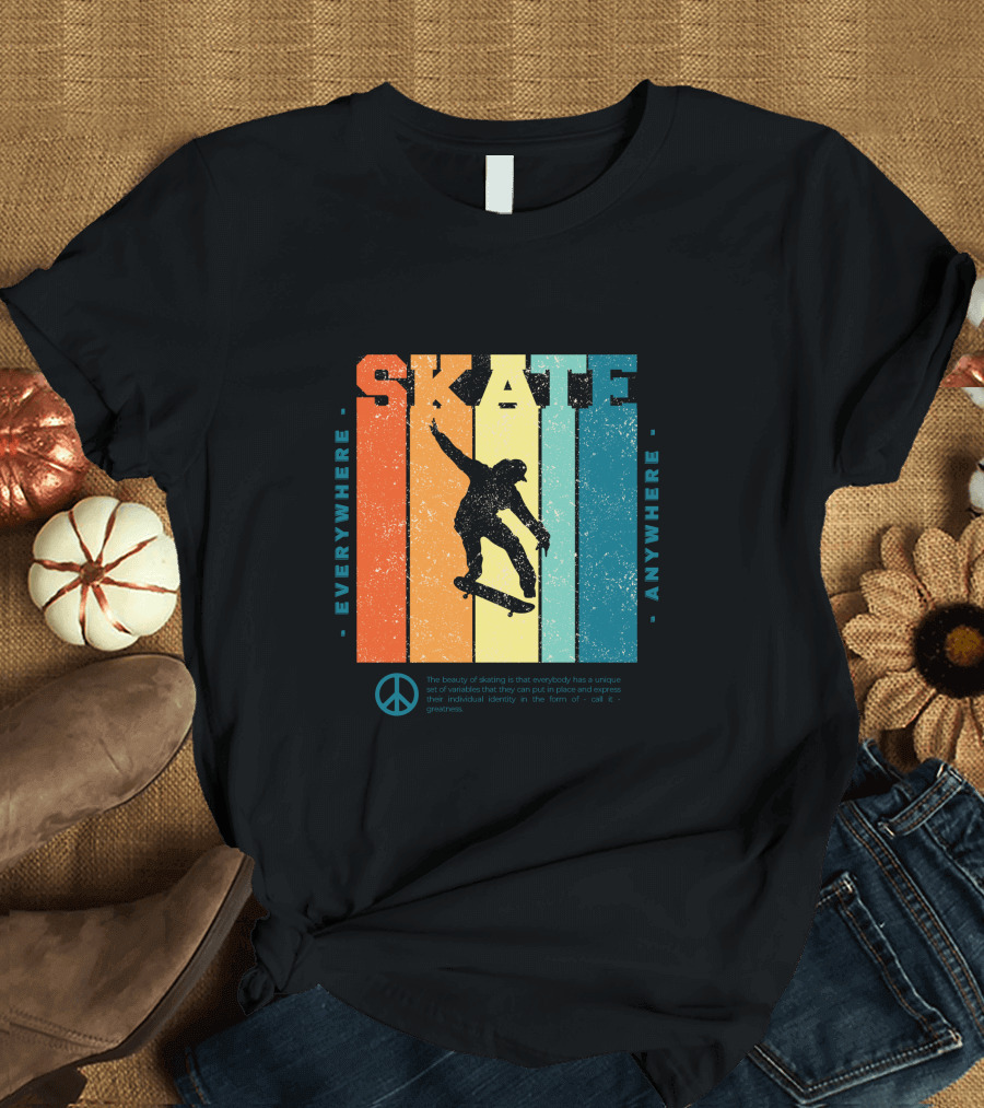 SKATE Everywhere Anywhere Peace T-Shirt