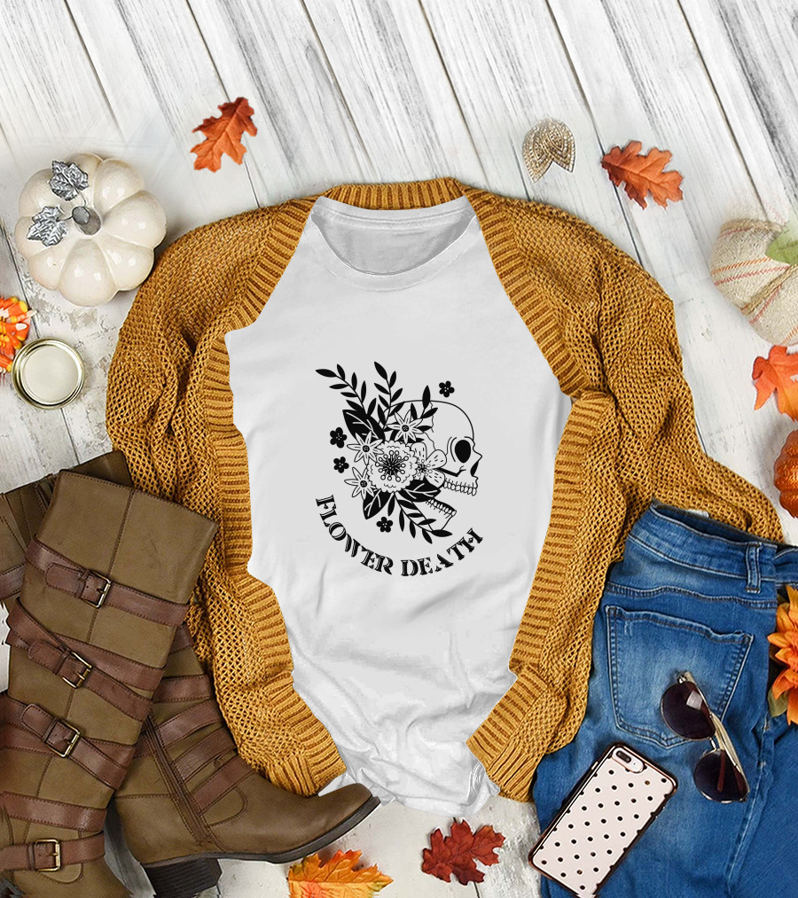 FLOWER DEATH SKULL BOTANICAL T-Shirt
