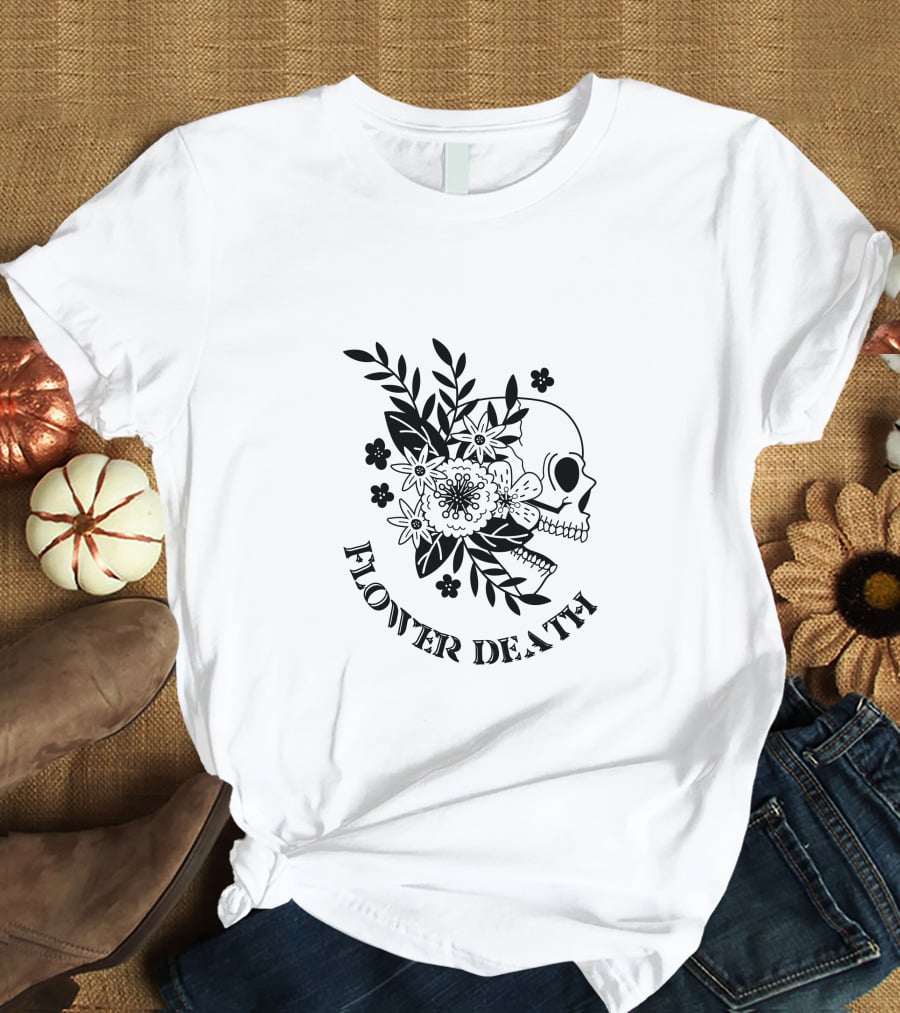 FLOWER DEATH SKULL BOTANICAL T-Shirt