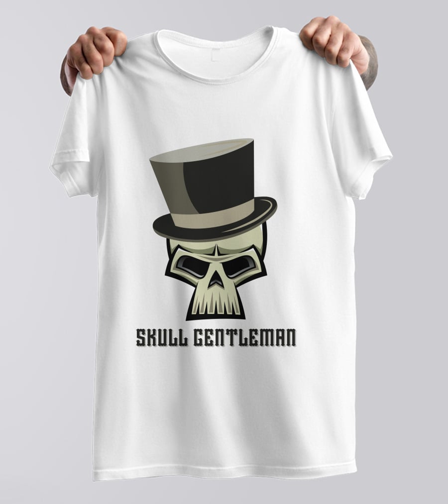 Skull Gentleman Noble Top Hat T-Shirt