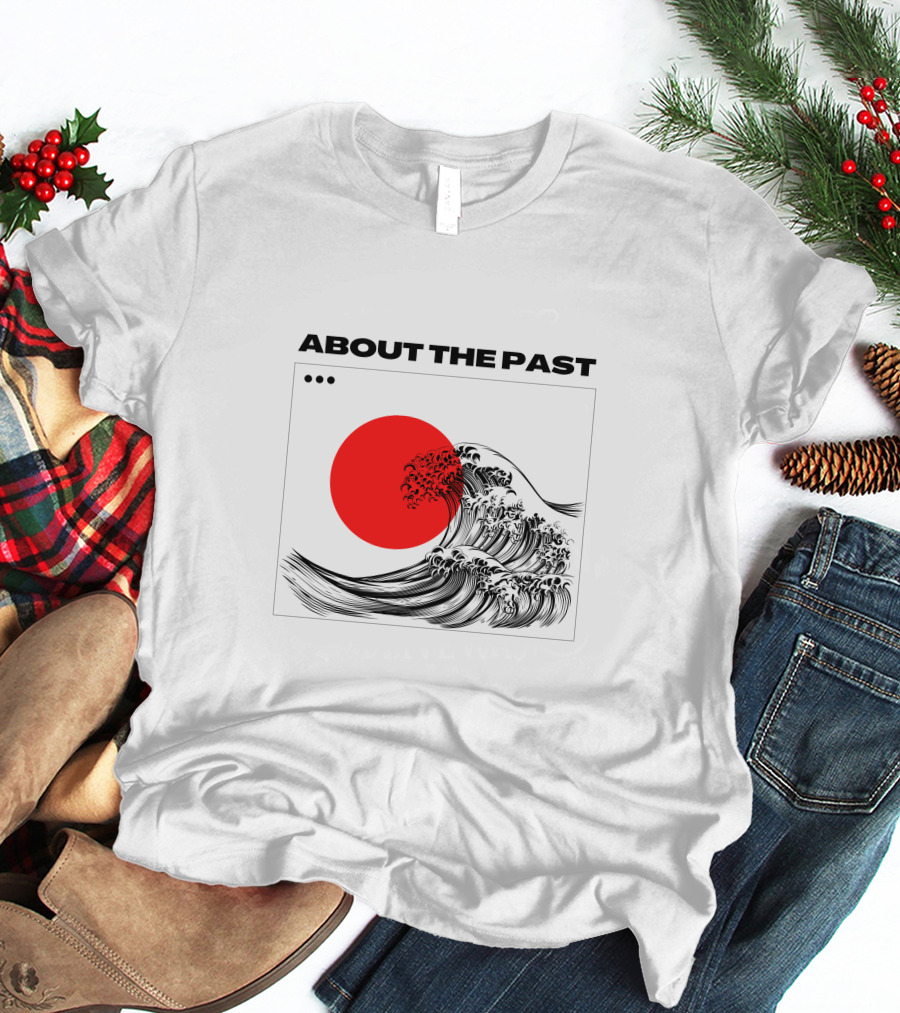 About The Past Red Sun And Great Wave T-Shirt