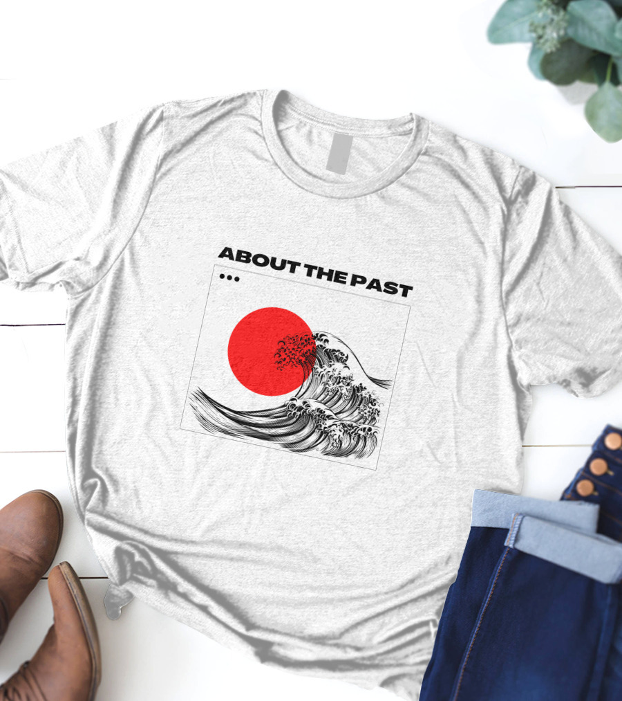 About The Past Red Sun And Great Wave T-Shirt