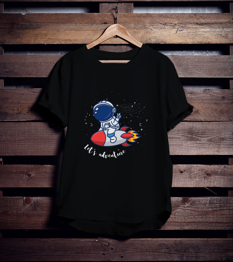 Cute Astronaut Let's Adventure Rocket Galaxy T-Shirt