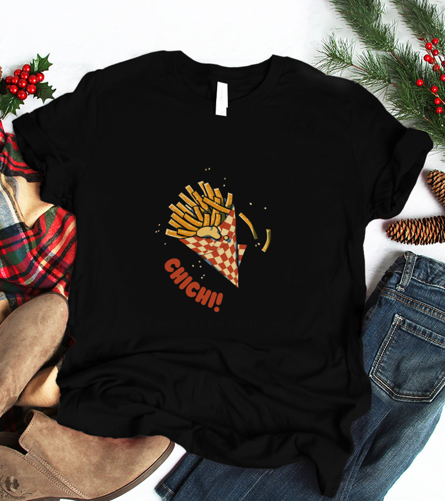 CHI CHI French Fries Cone Explosion Checkered Wrapper T-Shirt
