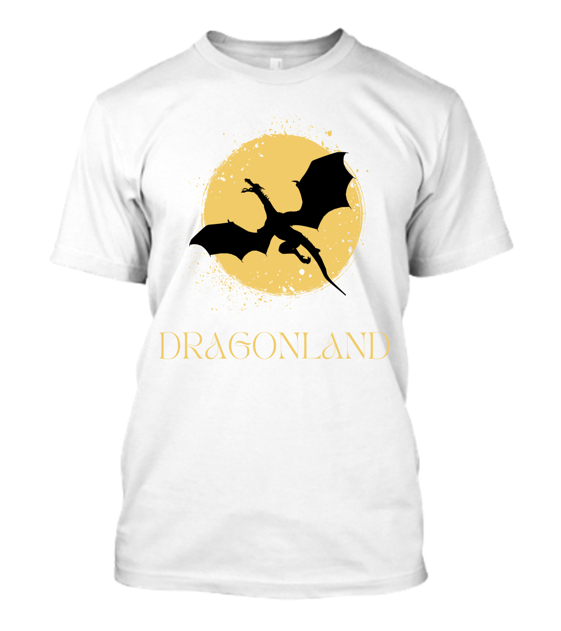 Dragonland Silhouette Against Moon T-Shirt
