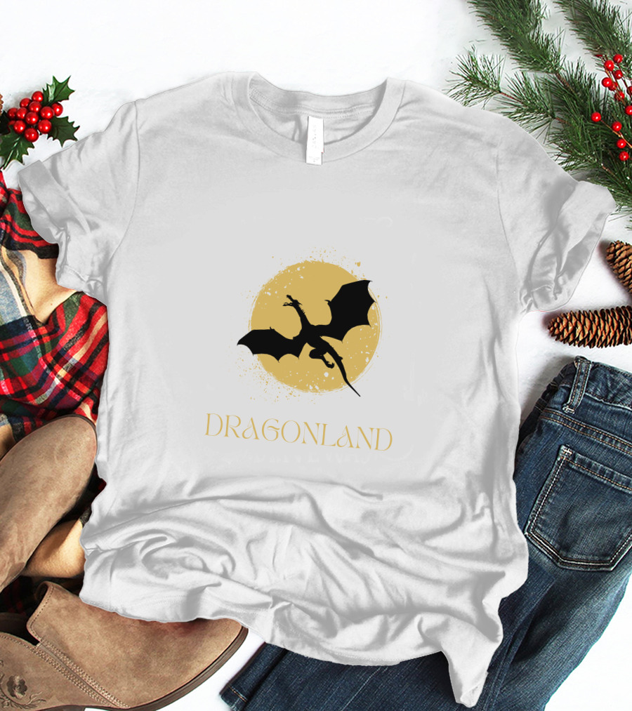 Dragonland Silhouette Against Moon T-Shirt