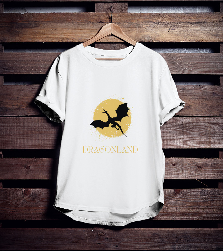 Dragonland Silhouette Against Moon T-Shirt