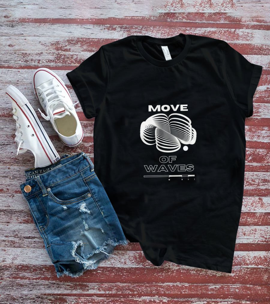 MOVE OF WAVES Optical Illusion Line T-Shirt