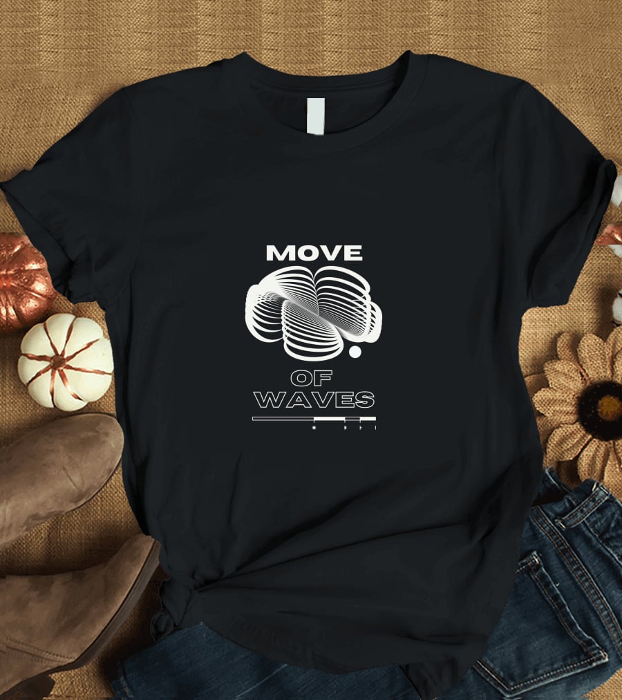 MOVE OF WAVES Optical Illusion Line T-Shirt