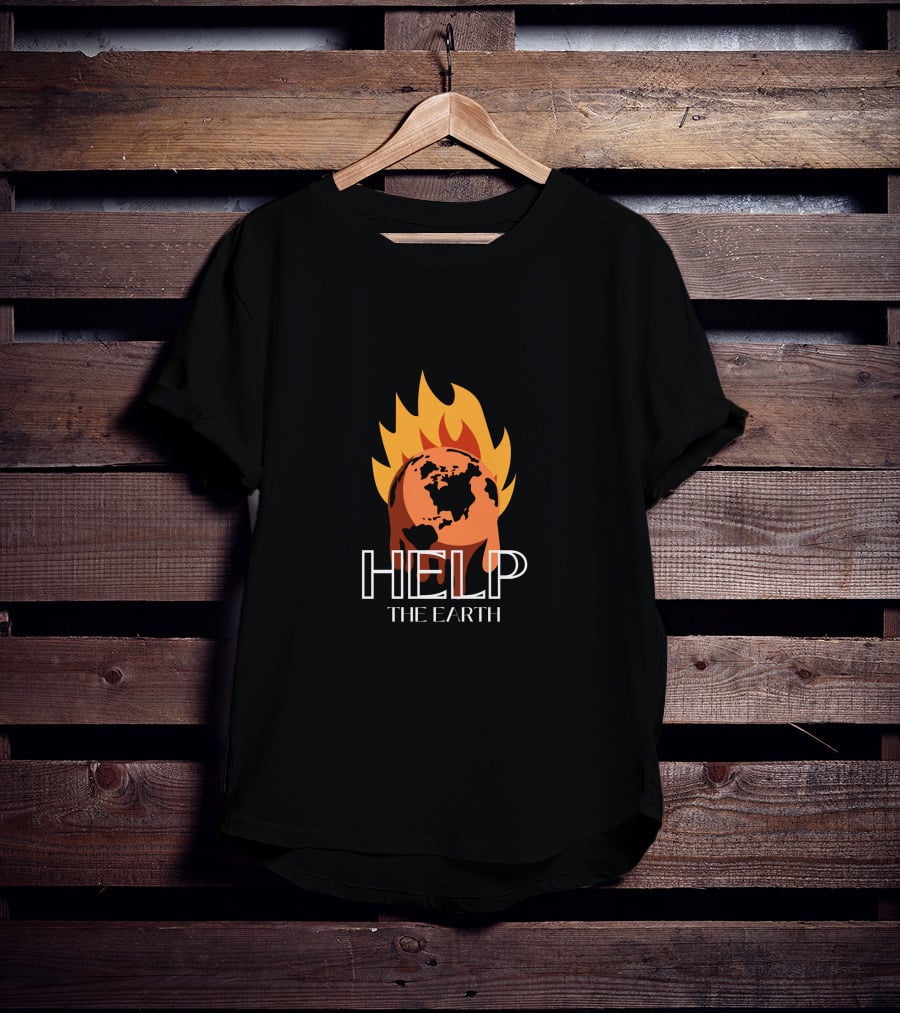 Help The Earth Save The Earth Flame Planet T-Shirt