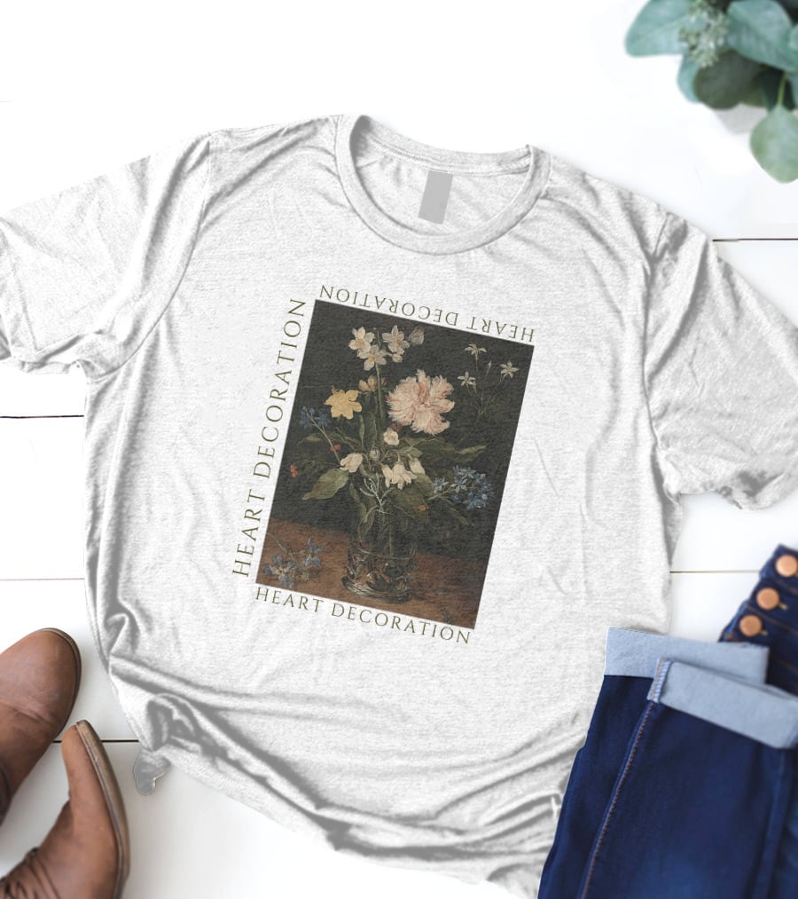 Heart Decoration Floral Vase Art Heart Decoration T-Shirt