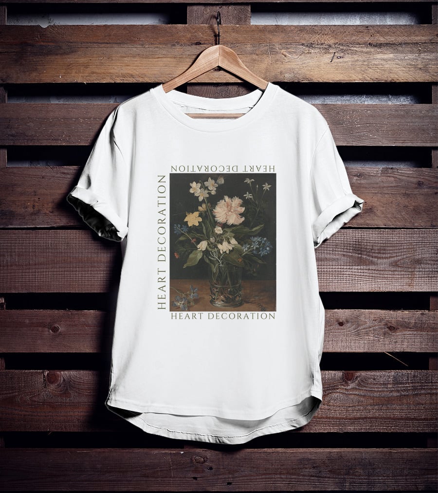 Heart Decoration Floral Vase Art Heart Decoration T-Shirt