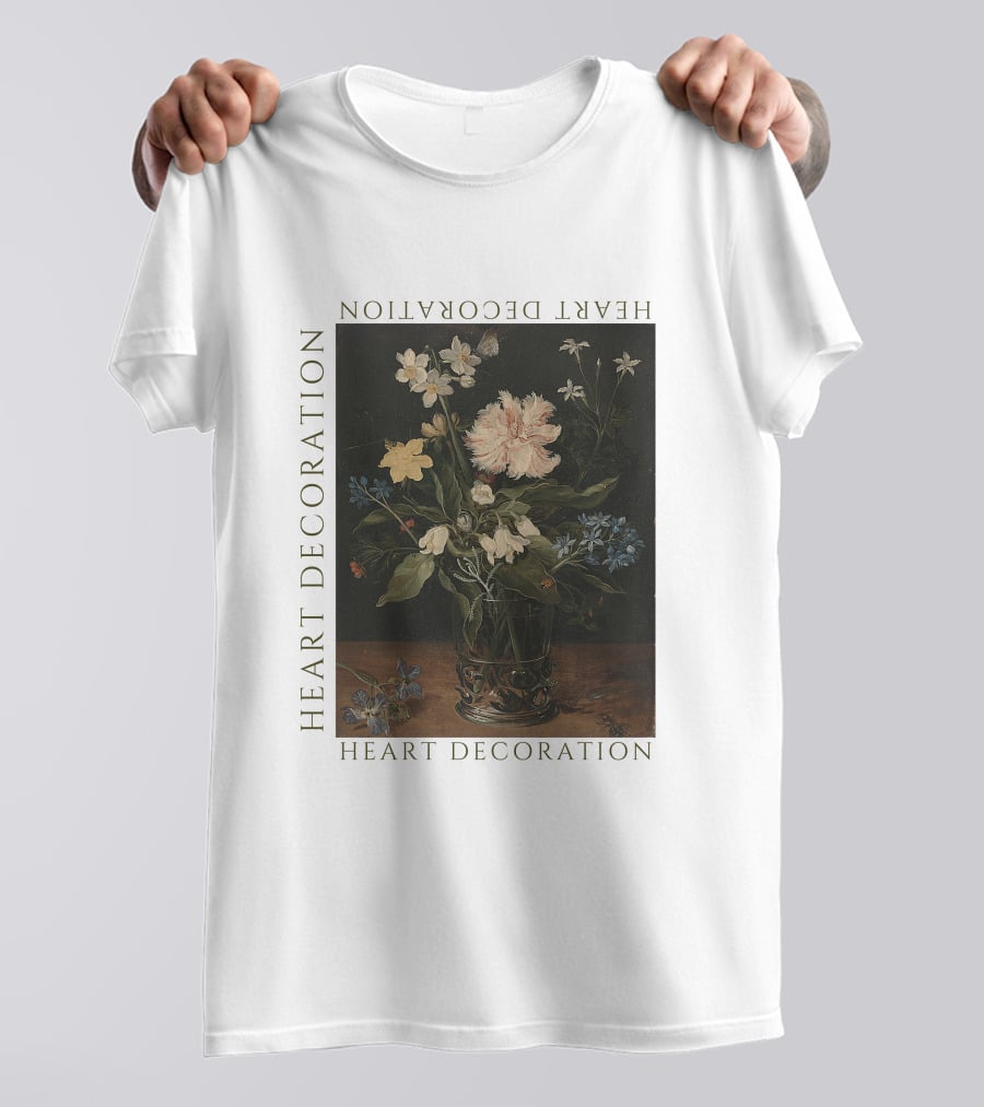 Heart Decoration Floral Vase Art Heart Decoration T-Shirt