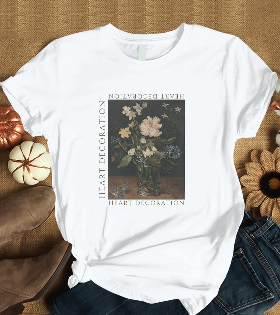 Heart Decoration Floral Vase Art Heart Decoration T-Shirt